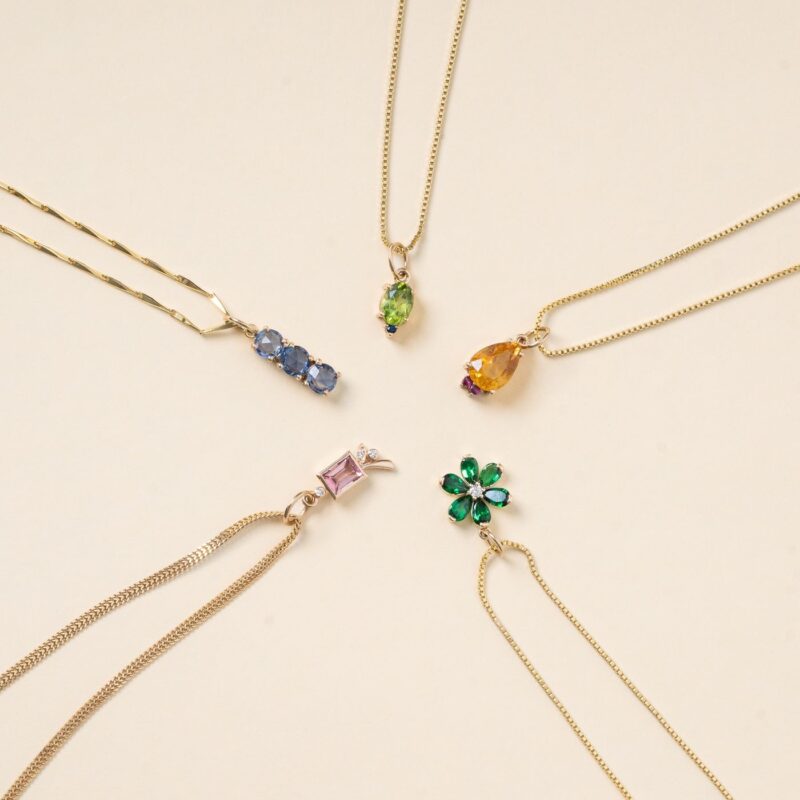 Pendentif Sève — Quartz rose